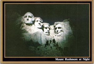 Postcard SD Mount Rushmore at Night