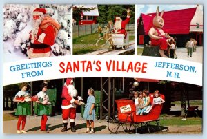 1964 Jefferson New Hampshire Postcard Santa's Village Greetings Christmas Posted