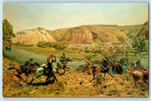 Reno Montana Postcard Custer Battlefield National Museum Retreat Diorama c1940