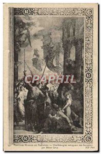 Old Postcard Murals Du Pantheon Charlemagne victorious Saracens Henri Levy
