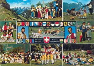 Switzerland cultures & ethnicities canton crests folk types costumes multi views 