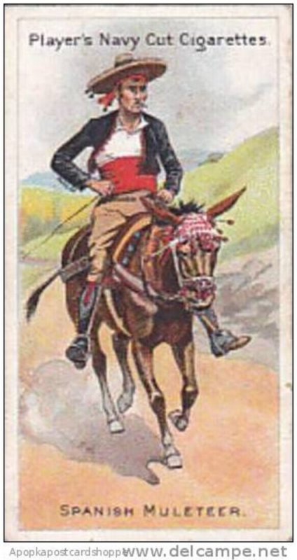 Player Vintage Cigarette Card Riders Of The World 1905 No 13 Spanish Muleteer