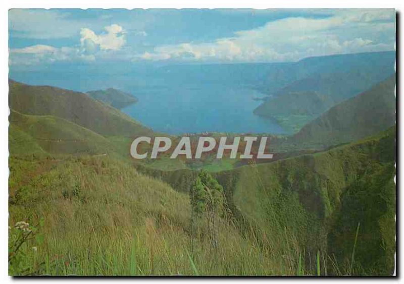 Postcard Modern Tongging Lake Toba North Sumatra