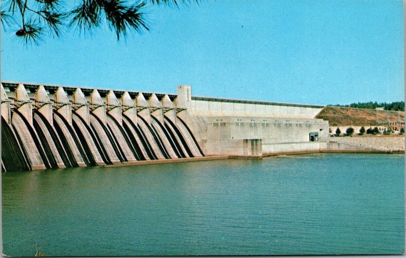 Vtg Spillway of Clark Hill Dam Georgia South Carolina Savannah River Postcard