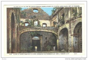 Ruins of Santo Domingo Church, showing the famous flat arch, Panama City, 10-20s