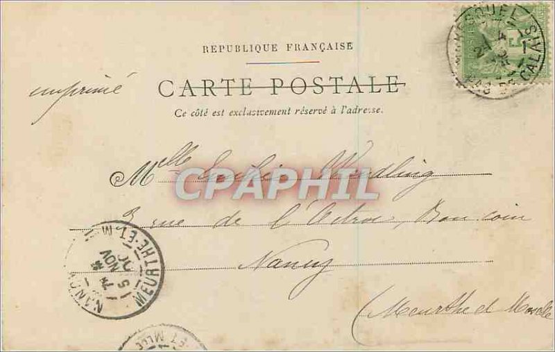 Old Postcard Roubaix Hotel Dieu (map 1900)