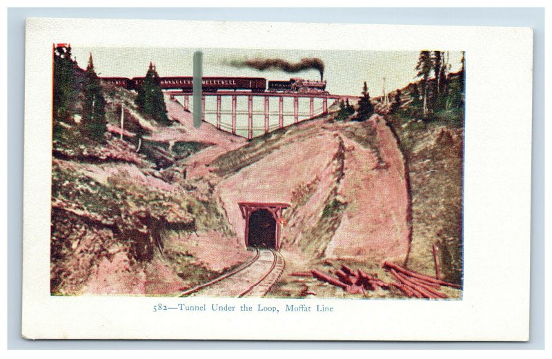 c. 1905 Tunnel Under the Loop Moffat Line Colorado CO Postcard