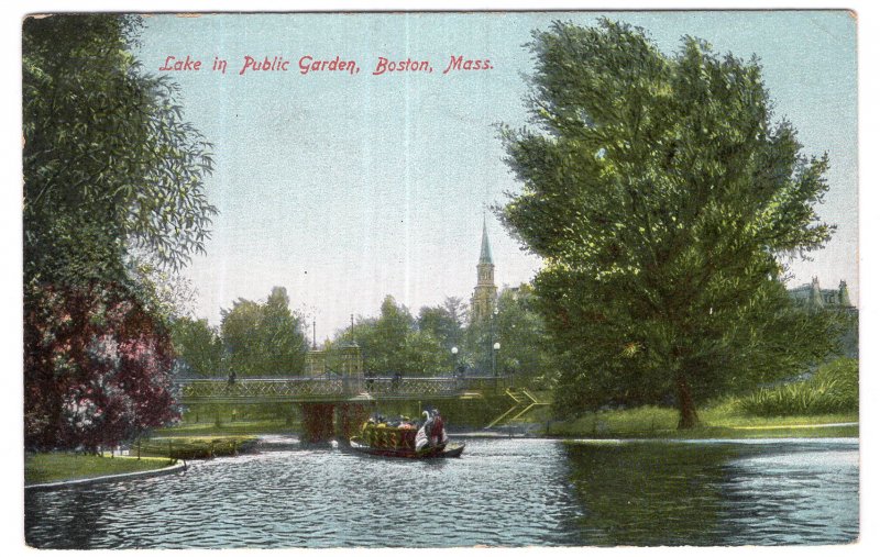 Boston, Mass, Lake In Public Garden