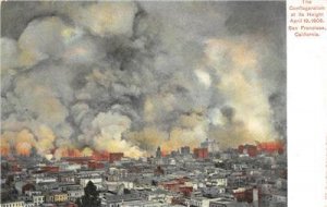 The Conflagration, April 1906 Earthquake Fire San Francisco Vintage Postcard