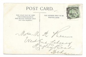 Birmingham, England Dec 24, 1905 local use Merry Christmas Postcard, Ship