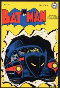 Batman & Robin The Batmobile 1943 DC Comic Book Postcard