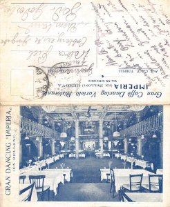 L410 Italy Genova 1929 Gran Caffe Restaurant IMPERIA advertising double postcard