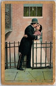 More To Follow Couple Kissing Sweet Romance Postcard