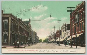 Hastings Nebraska~2nd Street~Vastine Bros Clothiers~Abstract Title~c1906 PC