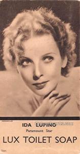 Ida Lupino, Lux Toilet Soap Movie Star Actor Actress Film Star Unused 