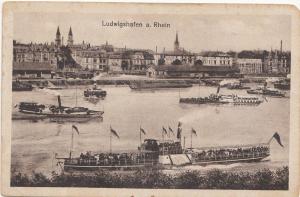 B80308 ludwigshafen a rhein ship bateaux germany   front/back image