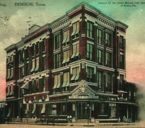 Secruity Building Denison Texas TX 1912 Vtg Postcard