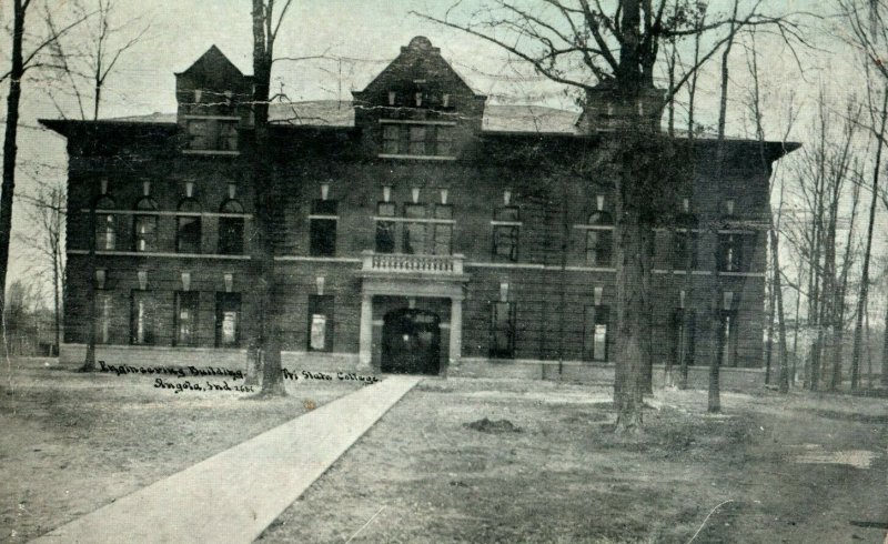 C.1900-09 Engineering Building Tri-State College Angola, Indiana Postcard P33 