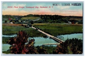 Rochester New York Postcard Float Bridge Irondequoit Bay Aerial View 1913 Posted