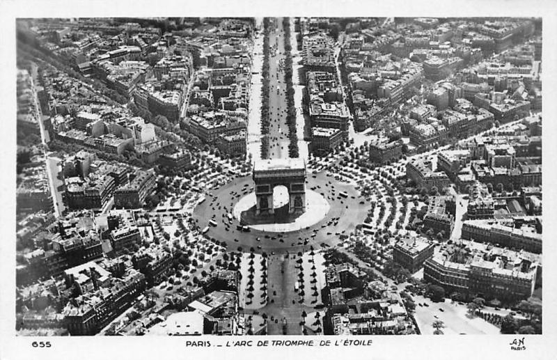 France Paris L Arc De Triomphe De L Etoile Arch Aerial View Europe France Other Unsorted Postcard Hippostcard