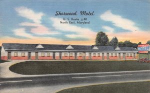 North East, MD Maryland  SHERWOOD MOTEL~CF Moroney  ca1940's ROADSIDE  Postcard