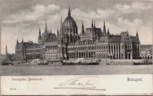 Hungary Budapest Orszaghaz Parlament Vintage Postcard C100