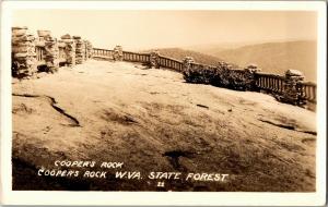 RPPC View of Cooper's Rock, Coopers Rock State Forest WV Vintage Postcard Q03