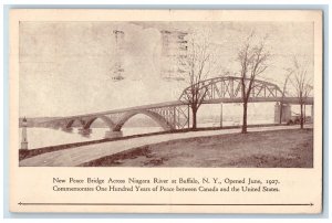 1929 New Peace Bridge Across Niagara River Canada US Buffalo New York Postcard