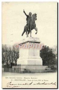 Old Postcard Montpellier Statue Louis XIV peyrou