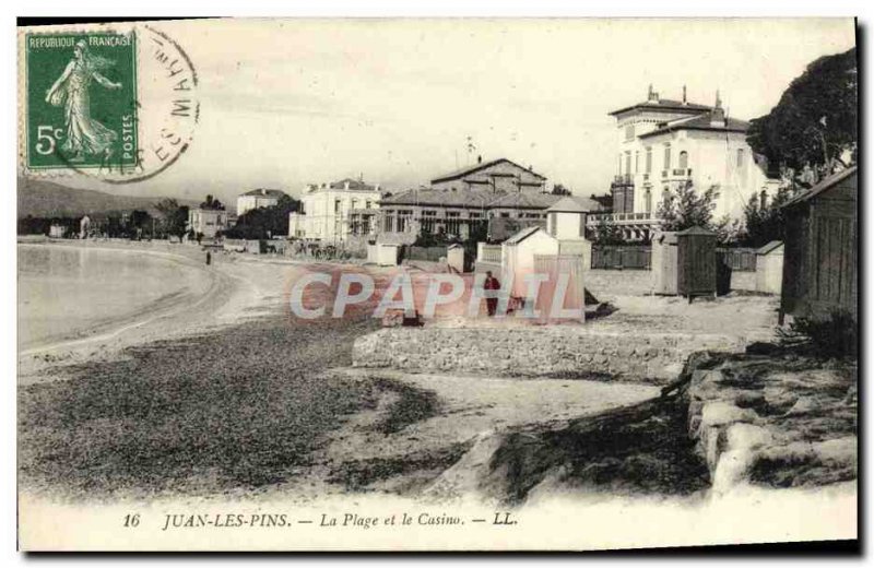 Old Postcard Juan les Pins The Beach and the Casino