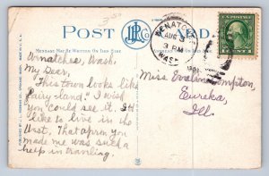 K2/ Cashmere Washington Postcard c1910 Wenatchee Valley Birdseye 82