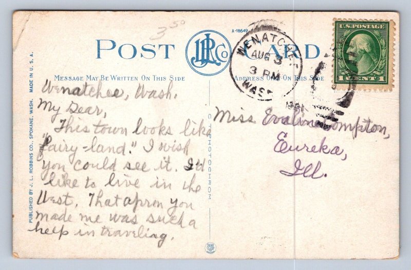 K2/ Cashmere Washington Postcard c1910 Wenatchee Valley Birdseye 82
