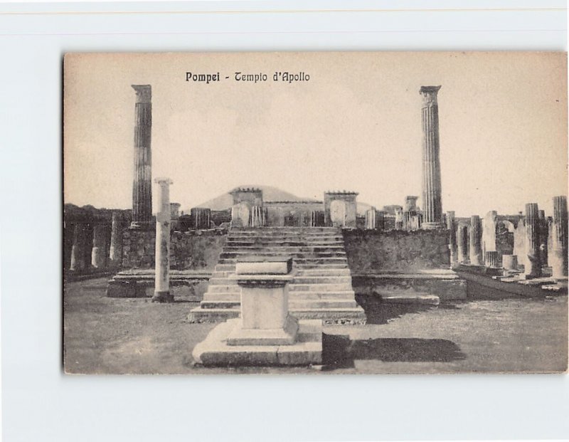 Postcard Tempio d'Apollo, Pompei, Italy