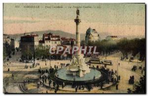 Old Postcard Marseille Place Castellane La Fontaine Cantini