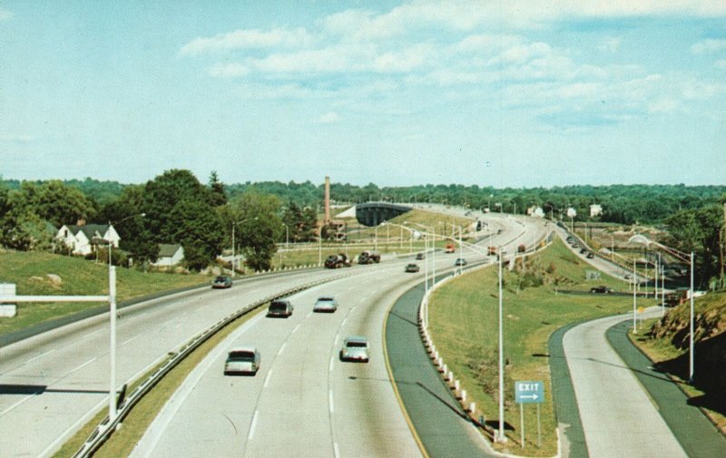 Vintage Postcard Turnpike Serving Business & Recreation Expressway Connecticut