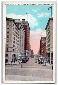 1930 Meridian St South From Monument Indianapolis Indiana IN Vintage Postcard