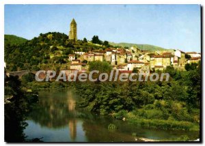 Postcard Modern Olargues Vue Generale With The Bell Tower bridge Devil