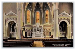 Interior Catholic Cathedral Salt Lake City Utah UT UNP DB Postcard N24