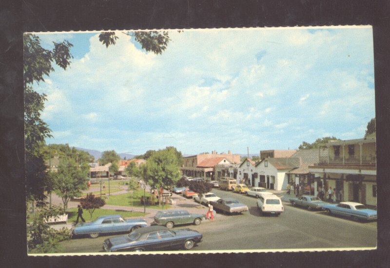 ALBUQUERQUE NEW MEXICO OLD TOWN PLAZA 1964 IMPALA VOLKSWAGEN BUG CARS POSTCARD