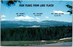 Postcard NY Adirondacks Lake Placid High Peaks Mt. Marc Colden Mac Intyre
