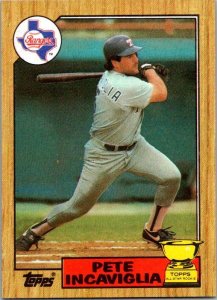 1987 Topps Baseball Card Pete Incaviglia Texas Rangers sk3494