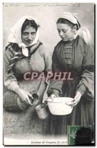 Old Postcard Costume From Tregneux Folklore Women