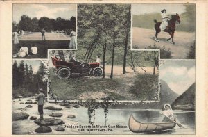Outdoor Sports, Water Gap House, Del. Water Gap, PA, Early Hand Colored Postcard