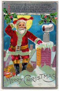 Santa, Standing by Chimney