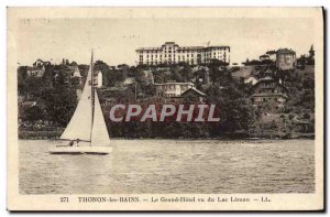 Old Postcard Thonon Les Bains Grand Hotel Vu Du Lac Leman