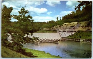 Postcard - Dover Dam, Ohio Route No. 8 - Dover, Ohio