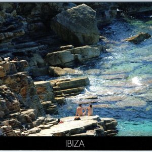 2011 Ibiza Spain Playa Punta Galera Rocky Beach Nude Sunbathers Sea Lg PC M28