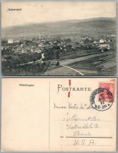 SCHORNDORF GERMANY ANTIQUE POSTCARD w/ STAMP