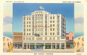 CA, Santa Cruz, California, Hotel Palomar, Curt Teich