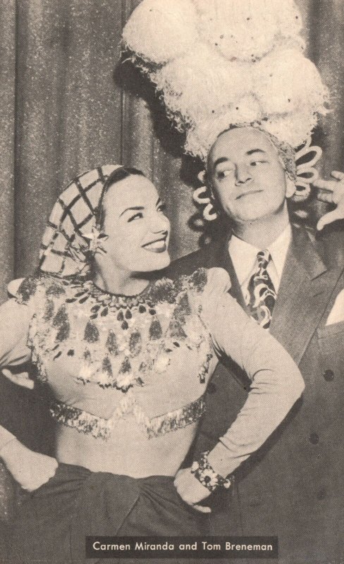 Vintage Postcard Carmen Miranda And Tom Breneman Breakfast In Hollywood